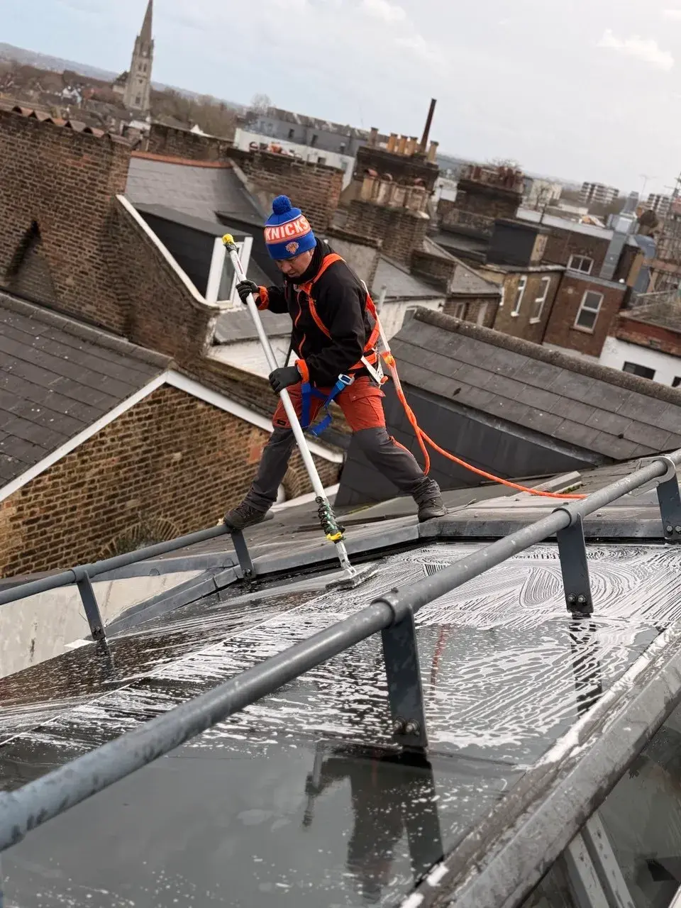 London cleaner at work